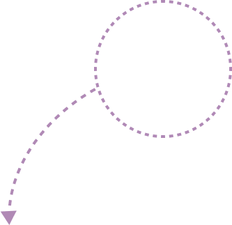 Circle graphic with broken arrow